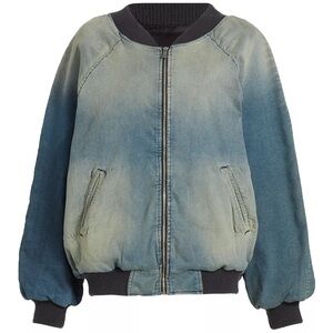 EB Denim Oversized Ombréd Denim Bomber Jacket | SLIGHTLY USED